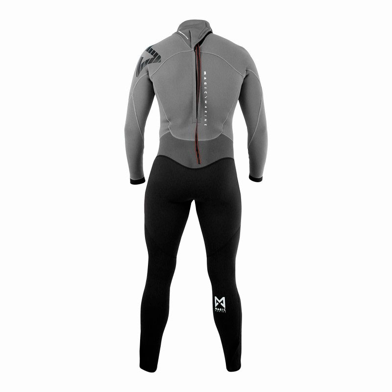 Magic Marine - Brand Fullsuit 3/2mm Bzip Flatlock unisex Grey - immagine 3