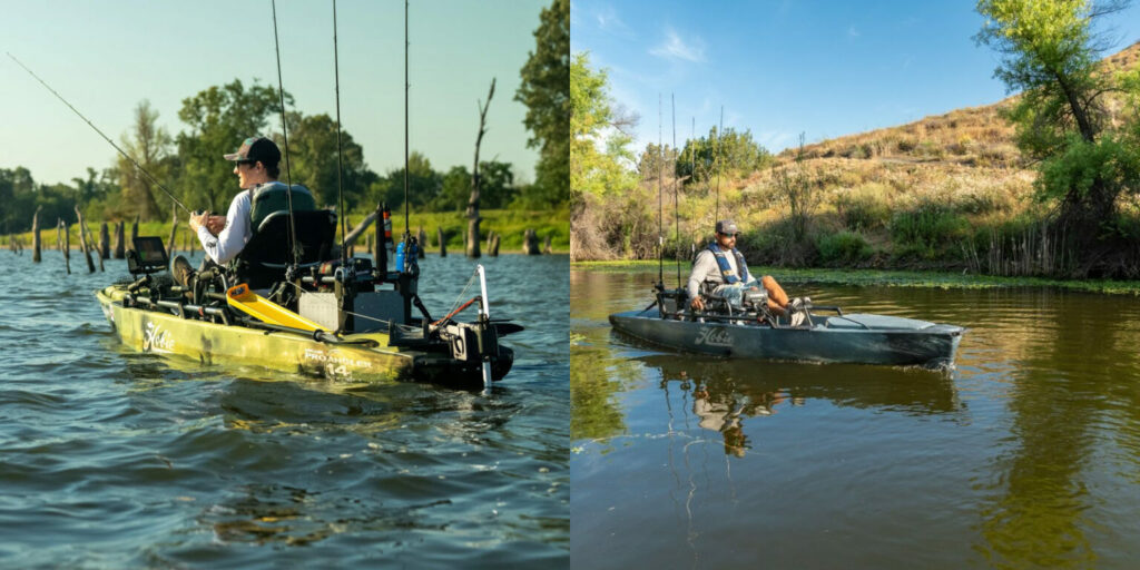 Kayak da Pesca a Motore a confronto di un Kayak da Pesca a Pedali
