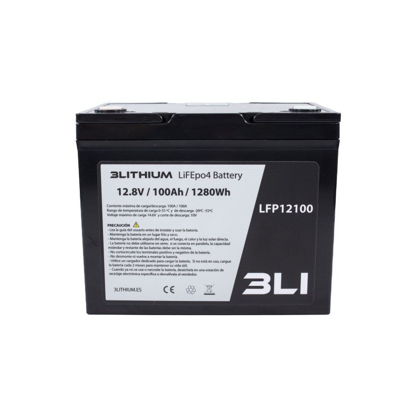 3Li Batteria LiFEpo4 12V 100Ah Bluetooth con caricabatteria - immagine 2