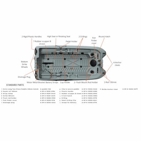 COMBO Galaxy Kayaks Strike + Watersnake T24 + Batteria 12V 50ah - immagine 7